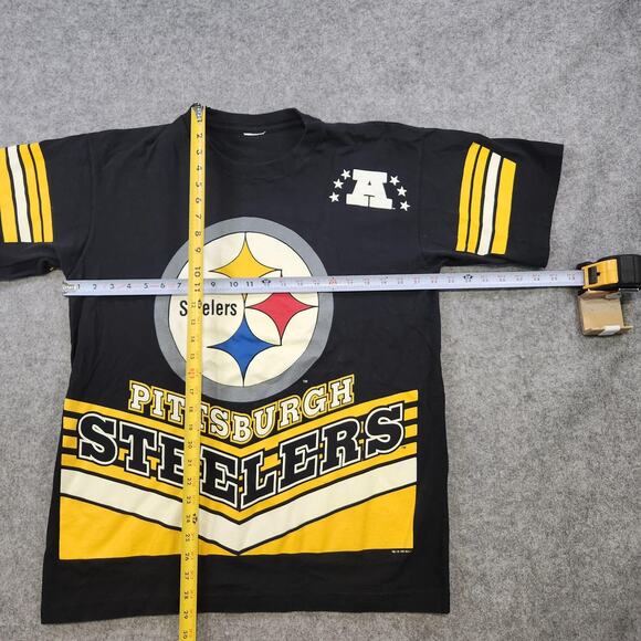 VTG Pittsburgh Steelers T Shirt Mens Large XL NFL Football 90s Single Stitch AOP - Picture 7 of 11